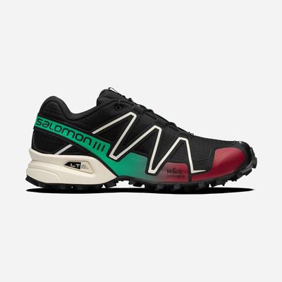 Salomon SPEEDCROSS 3 Férfi Sportcipő Fekete/MélyZöld/Piros | AIP783945