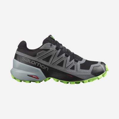 Salomon SPEEDCROSS 5 GORE-TEX Férfi Terepfutó Cipő Fekete/Zöld | LOR072396