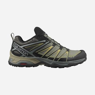 Salomon X ULTRA 3 GORE-TEX Férfi Túracipő Szürke/Zöld | YIG152938