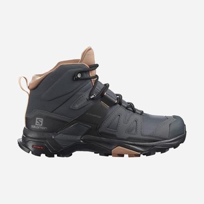 Salomon X ULTRA 4 MID GORE-TEX Női Túrabakancs Szürke/Bézs/Krém | AJZ736209