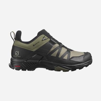 Salomon X ULTRA 4 WIDE GORE-TEX Férfi Túracipő MélyZöld/Fekete/Olivazöld | VFO302897